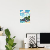 Bar Harbor, Maine – Acadia Coastlines Vintage Poster (Heimbüro)