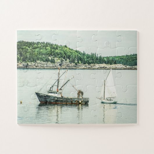 Bar Harbor Maine Boats Oversifiziert Puzzle (Horizontal)