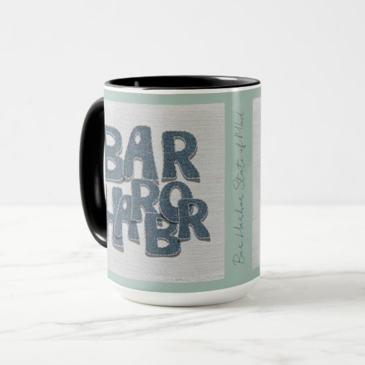Bar Harbor Maine Denim Tasse (Vorderseite Links)