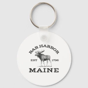 Bar Harbor Maine Elch Wandern im Freien Acadia Nat Schlüsselanhänger