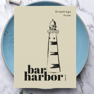 Bar Harbor Maine gekritzelter Leuchtturm Postkarte