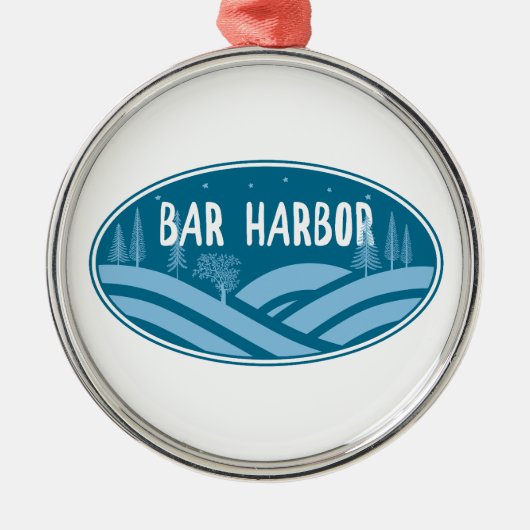 Bar Harbor Maine im Freien Ornament Aus Metall (Vorne)