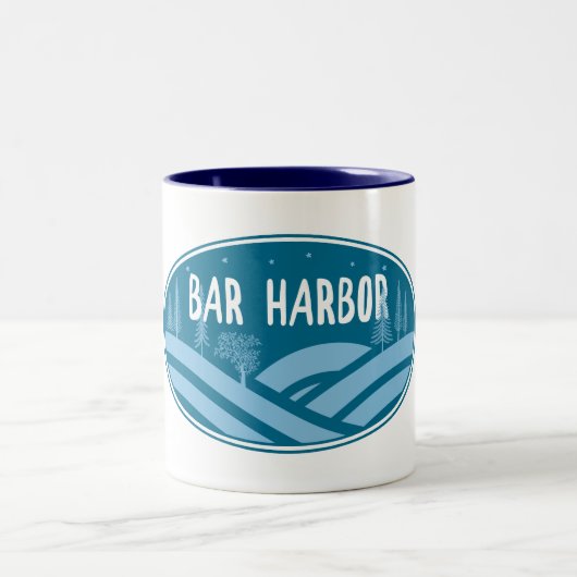 Bar Harbor Maine im Freien Zweifarbige Tasse (Mittel)