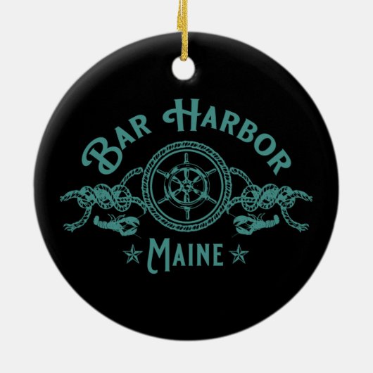 BAR HARBOR MAINE KEEPSAKE SOUVENIR URLAUB KERAMIK ORNAMENT (Hinten)