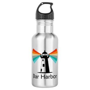Bar Harbor Maine Leuchtturm Regenbogen Edelstahlflasche