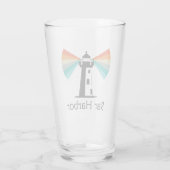 Bar Harbor Maine Leuchtturm Regenbogen Glas (Rückseite)