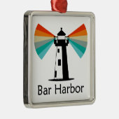 Bar Harbor Maine Lighthouse Rainbow Ornament Aus Metall (Rechts)