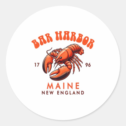 Bar Harbor Maine New England Travel Funny Bar Harb Runder Aufkleber (Vorderseite)