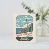Bar Harbor, Maine Retro Lighthouse 1950s Postkarte (Stehend Vorderseite)