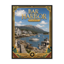 Bar Harbor Maine Vintage Art Deco Golden Age