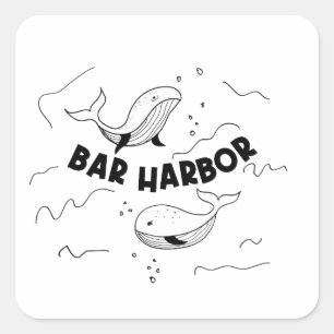 Bar Harbor Maine Wale Quadratischer Aufkleber