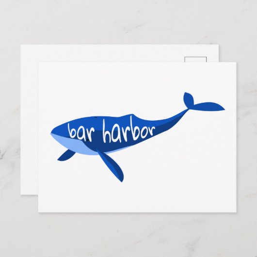 Bar Harbor Maine Whale Postkarte (Vorne/Hinten)
