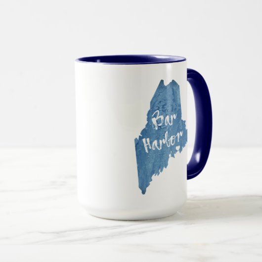 Bar Harbor Maine Wood Grain Tasse (VorderseiteRechts)