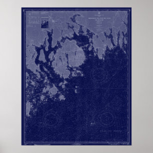 Bar Harbor Mount Desert ME Karte Seekarte Kunst Poster