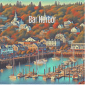 Bar Harbour Maine 3 Inch Vinyl Sticker (Vorderseite)
