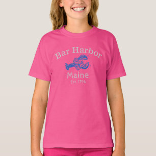 Bar Harbour Maine Blue Lobster, Dunkles Shirt, Gir T-Shirt