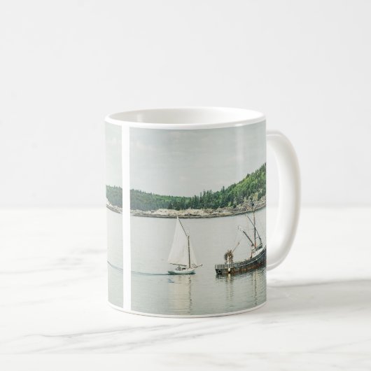 Bar Harbour Maine Boote Kaffeetasse (VorderseiteRechts)