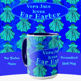 Bar Harbour Maine Fett Blue Scallop Muschel mit Na Tasse