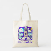 Bar Harbour Maine Lighthouse and Ocean Waves Bag Tragetasche (Rückseite)