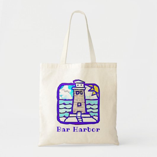 Bar Harbour Maine Lighthouse and Ocean Waves Bag Tragetasche (Vorne)