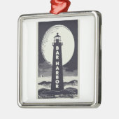 Bar Harbour Maine Lighthouse Moon Ornament Aus Metall (Links)