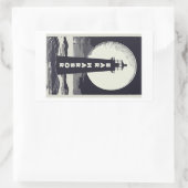 Bar Harbour Maine Lighthouse Moon Rechteckiger Aufkleber (Tasche)