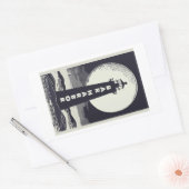 Bar Harbour Maine Lighthouse Moon Rechteckiger Aufkleber (Umschlag)