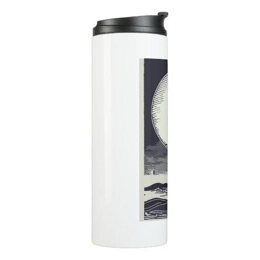 Bar Harbour Maine Lighthouse Moon Thermosbecher (Nach links gedreht)