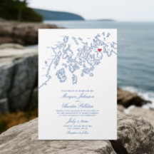 Bar Harbour Maine Map Elegant Navy Hochzeit