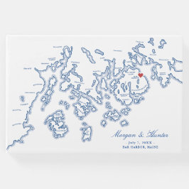 Bar Harbour Maine Map Hardcover Wedding Gästebuch