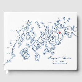 Bar Harbour Maine Map Hardcover Wedding Gästebuch