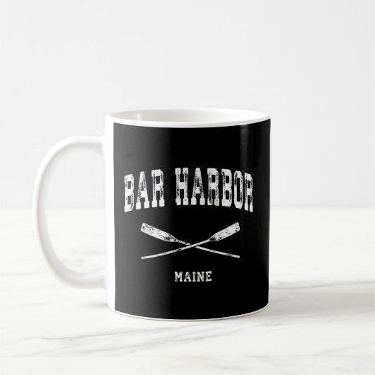 Bar Harbour Maine Nautical Crossed Oars Kaffeetasse (Links)