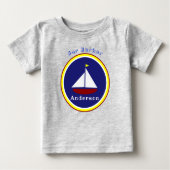 Bar Harbour Maine Niedlich Sailboat mit Kindername Baby T-shirt (Vorderseite)