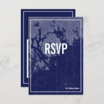Bar Harbour Maine Vintag Map Wedding RSVP Card