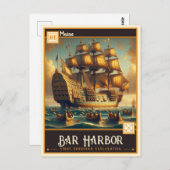 Bar Harbour, Maine | VINTAG Postkarte (Vorne/Hinten)