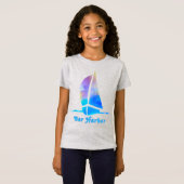 Bar Harbour Maine Watercolor Sailboat T-Shirt (Vorne ganz)