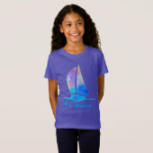 Bar Harbour Maine Watercolor Sailboat T-Shirt (Vorne ganz)