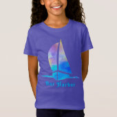 Bar Harbour Maine Watercolor Sailboat T-Shirt (Vorderseite)