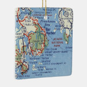 Bar Harbour ME Vintage Karte Keramikornament (Rechts)