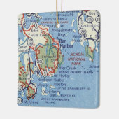 Bar Harbour ME Vintage Karte Keramikornament (Links)