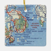 Bar Harbour ME Vintage Karte Keramikornament (Vorderseite)