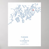 Bar Harbour ME Wedding Elegantes Gästebuchposter Poster (Vorne)