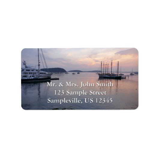 Bar Harbour Ships at Sunrise I Adressaufkleber (Vorne)