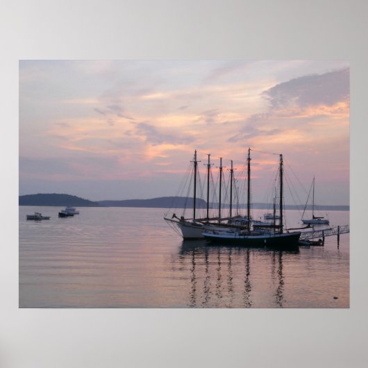 Bar Harbour Ships at Sunrise II Poster (Vorne)