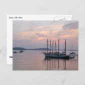 Bar Harbour Ships at Sunrise II Postkarte (Vorne/Hinten)