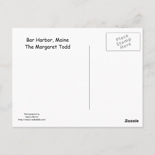 Bar Harbour - The Margaret Todd Postkarte (Rückseite)