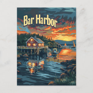 Bar Harbour Vintag Postkarte