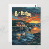 Bar Harbour Vintag Postkarte (Vorne/Hinten)