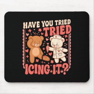 Bär, hast du versucht, es mit Eis zu kühlen Lustig Mousepad