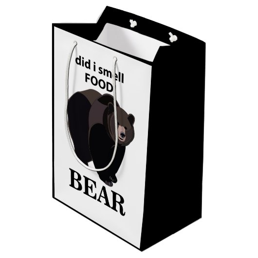 Bär hat ich genoss Funny Bear Mittlere Geschenktüte (Rückseite Schrägansicht)